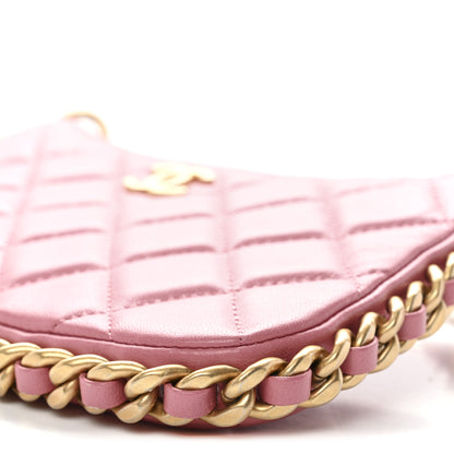 Chanel Lambskin Quilted Chain Around Top Handle Mini Bag Pink 10 of 11