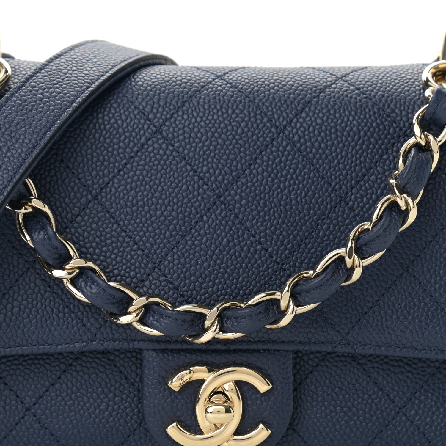 Chanel Caviar Quilted Small City Walk Flap Navy Blue 8 of 12