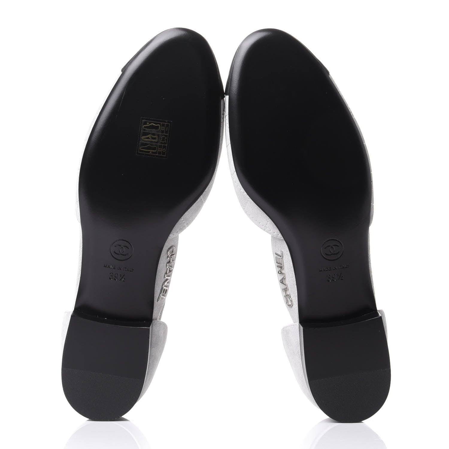 Chanel Suede Grosgrain Cap Toe CC Ankle Strap Sandals 39.5 Grey Black 7 of 10