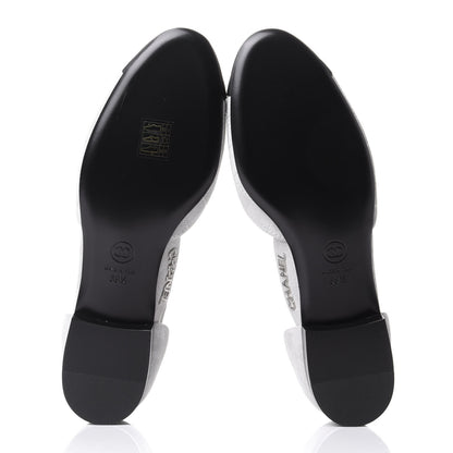Chanel Suede Grosgrain Cap Toe CC Ankle Strap Sandals 39.5 Grey Black 7 of 10