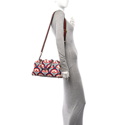 Gucci X ADIDAS Shangai Calfskin Web Trefoil Interlocking G Mini Duffle Bag Red White Blue 2 of 10