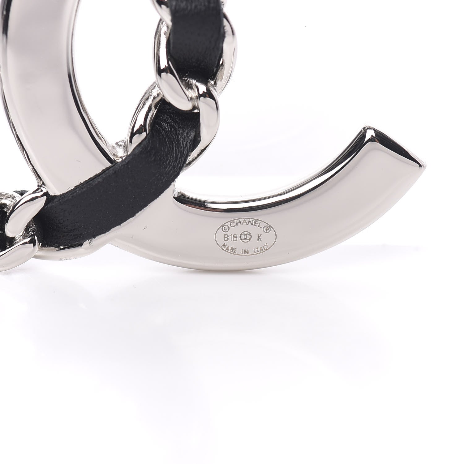 Chanel Lambskin Baguette Crystal CC Brooch Black Silver 4 of 5