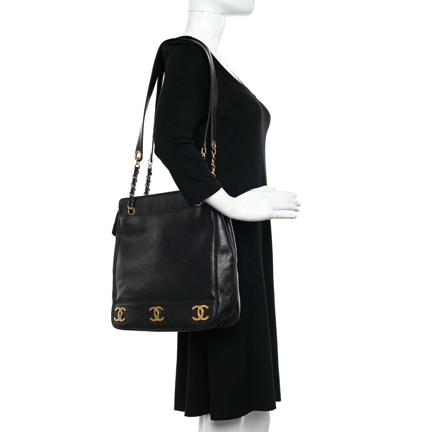 Chanel Caviar CC Shoulder Bag Black 2 of 11