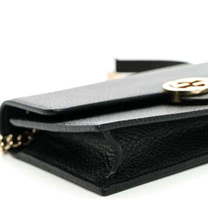 Gucci Dollar Calfskin Interlocking G Chain Wallet Black 8 of 10