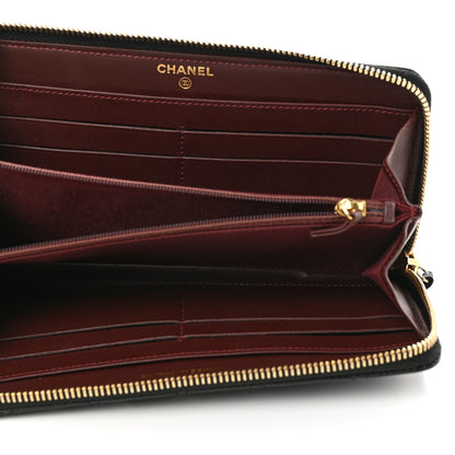 Chanel Caviar Quilted Large Gusset Zip Around Wallet Black 5 of 8