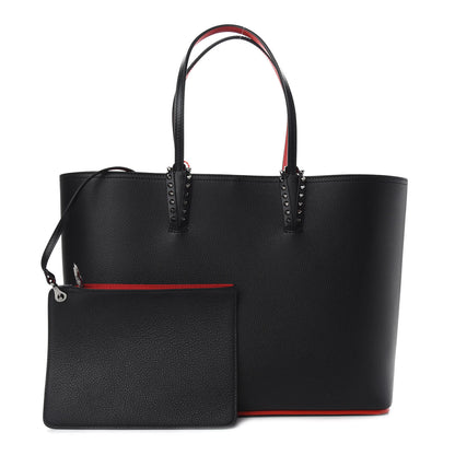 Christian Louboutin Calfskin Spikes East West Cabata Tote Black 4 of 10
