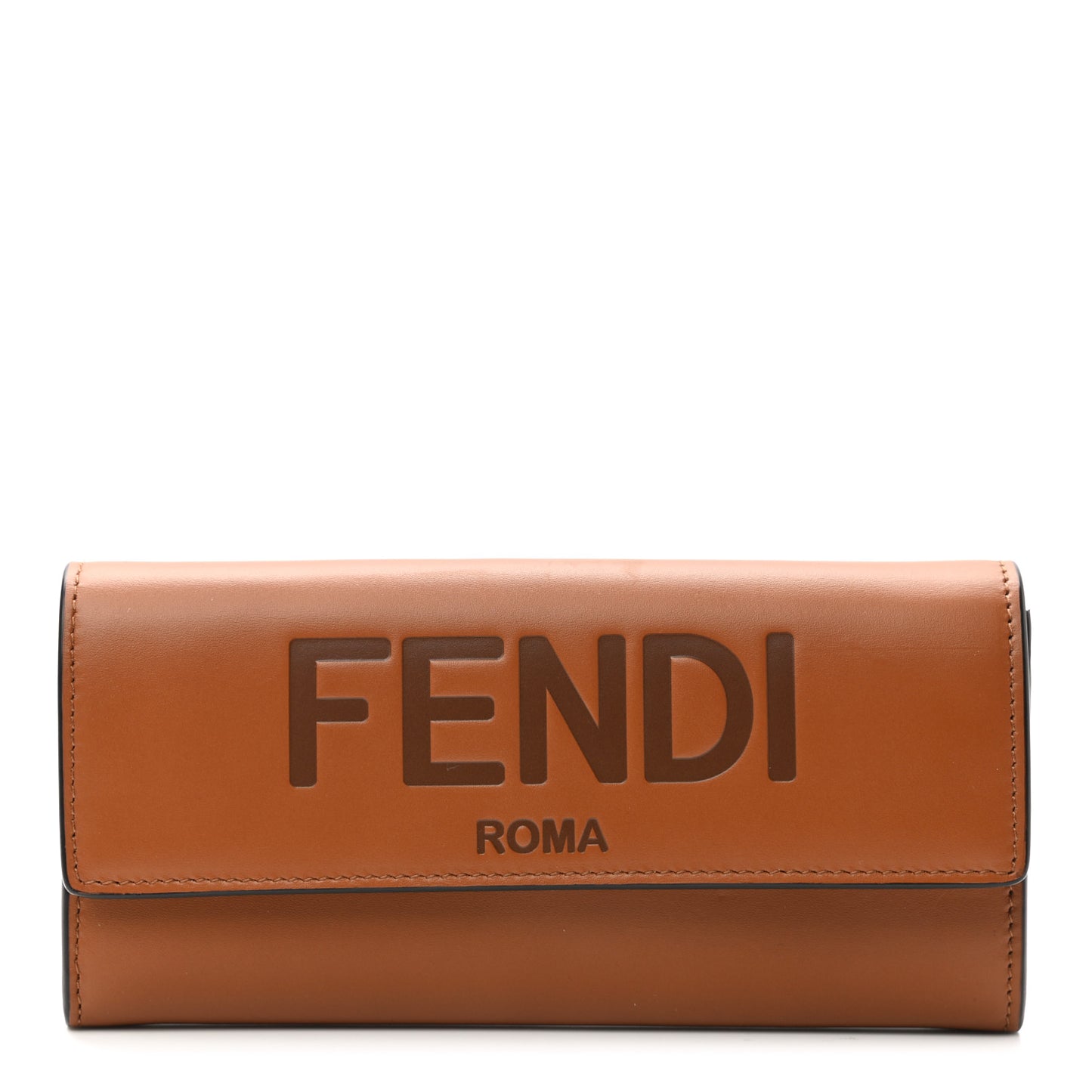 Vitello King Tamponato Logo Embossed Continental Wallet Cuoio