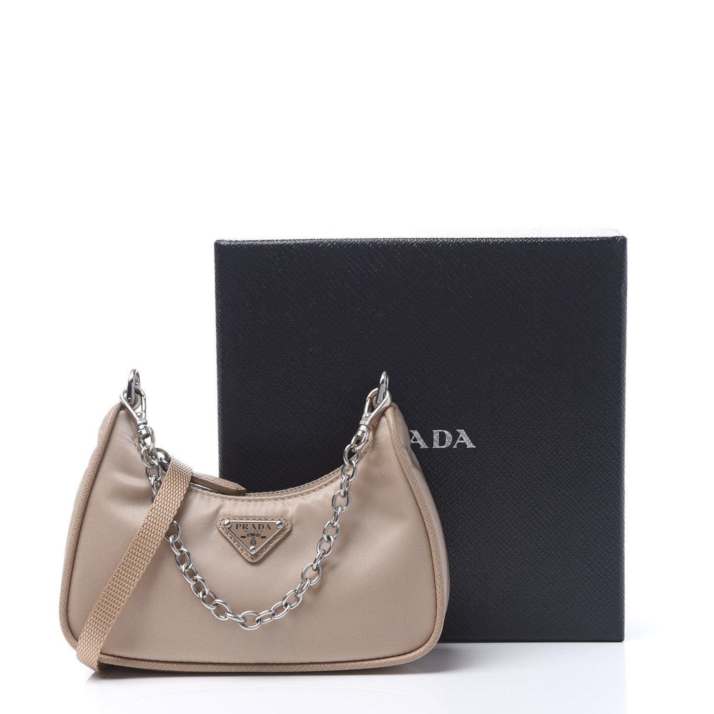 Tessuto Nylon Saffiano Mini Re-Edition 2000 Shoulder Bag Cammeo