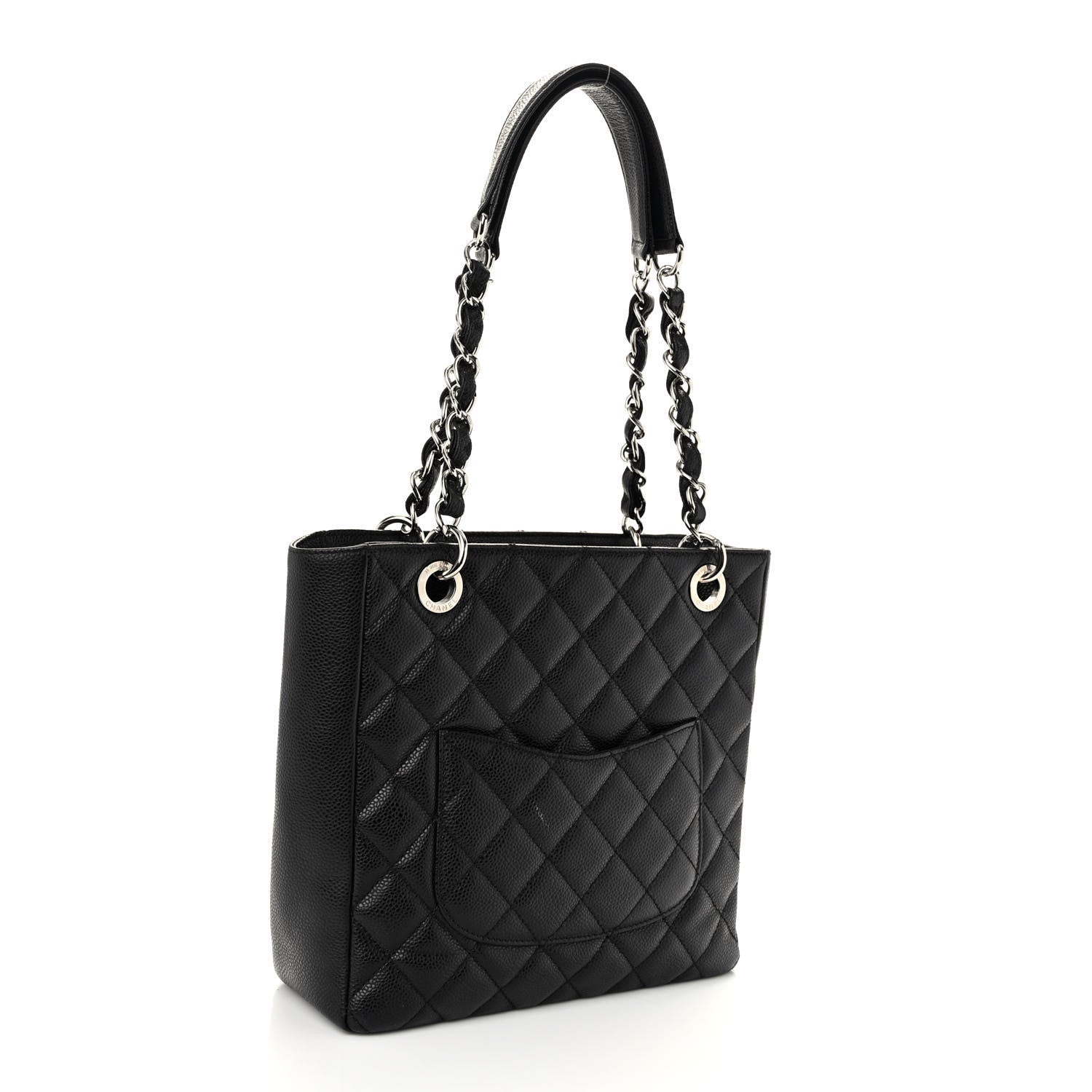 Chanel Caviar Quilted Petit Shopping Tote PST Black 3 of 10