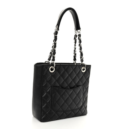 Chanel Caviar Quilted Petit Shopping Tote PST Black 3 of 10