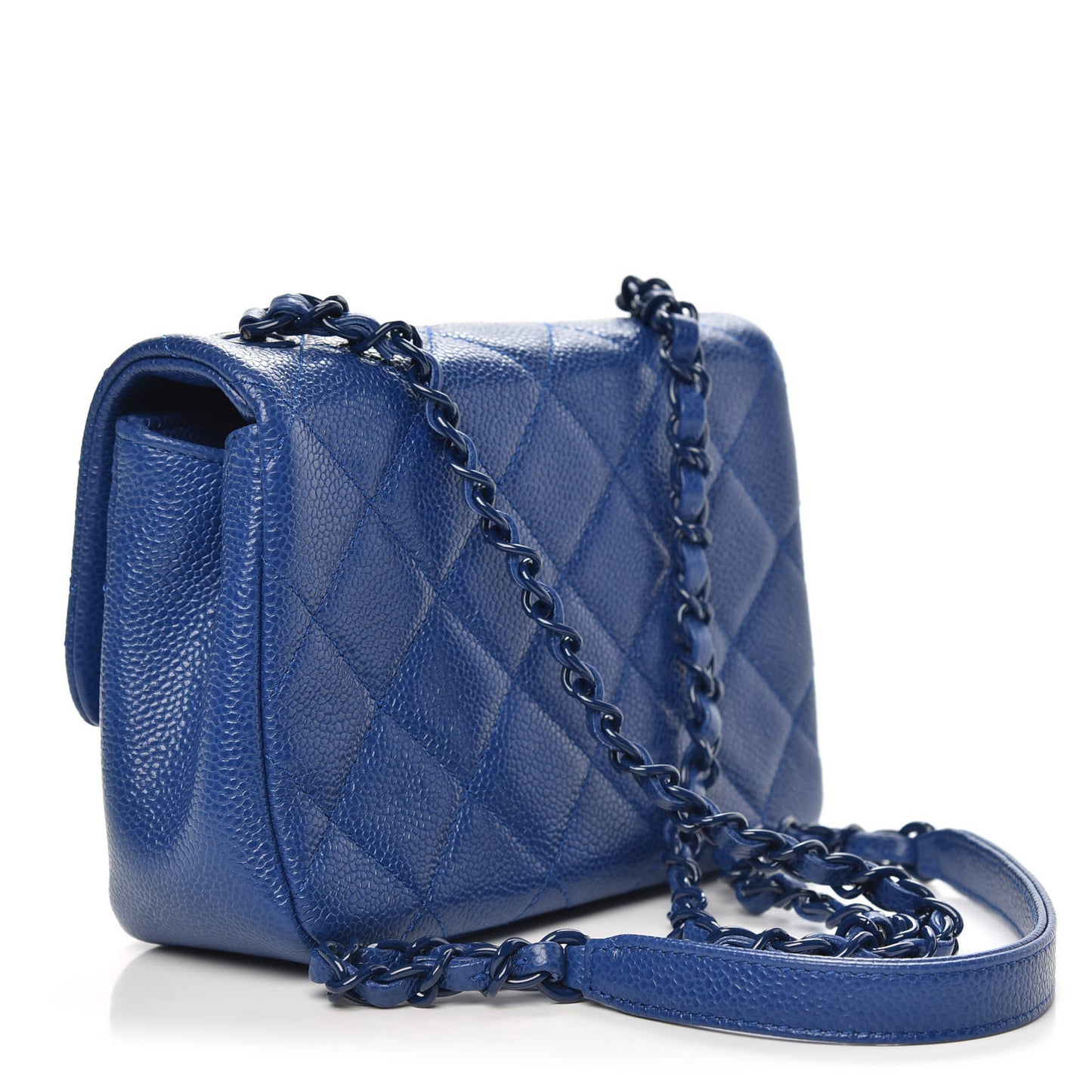 Caviar Quilted Incognito Mini Square Flap Dark Blue