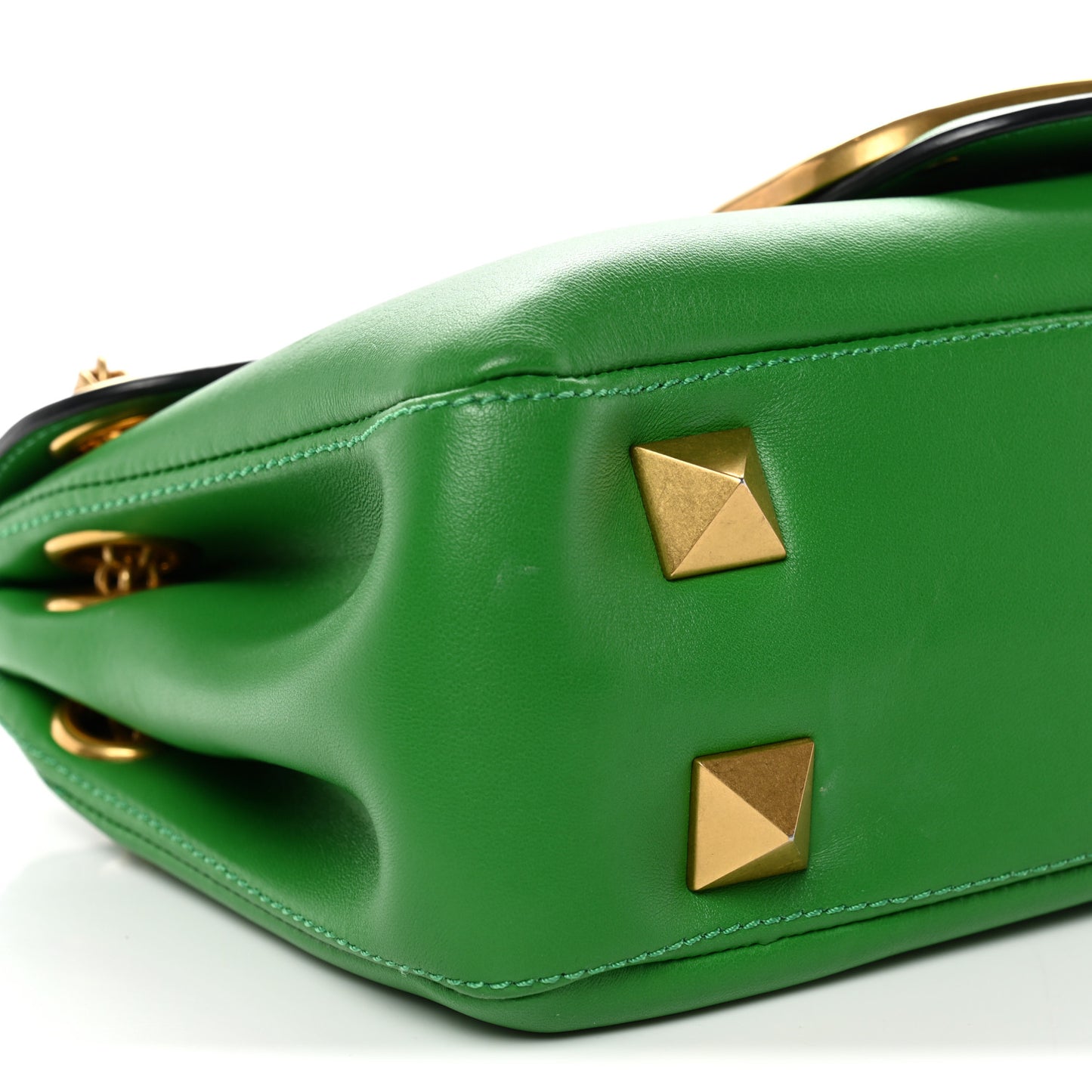 Nappa Stud Sign Shoulder Bag Ultra Green