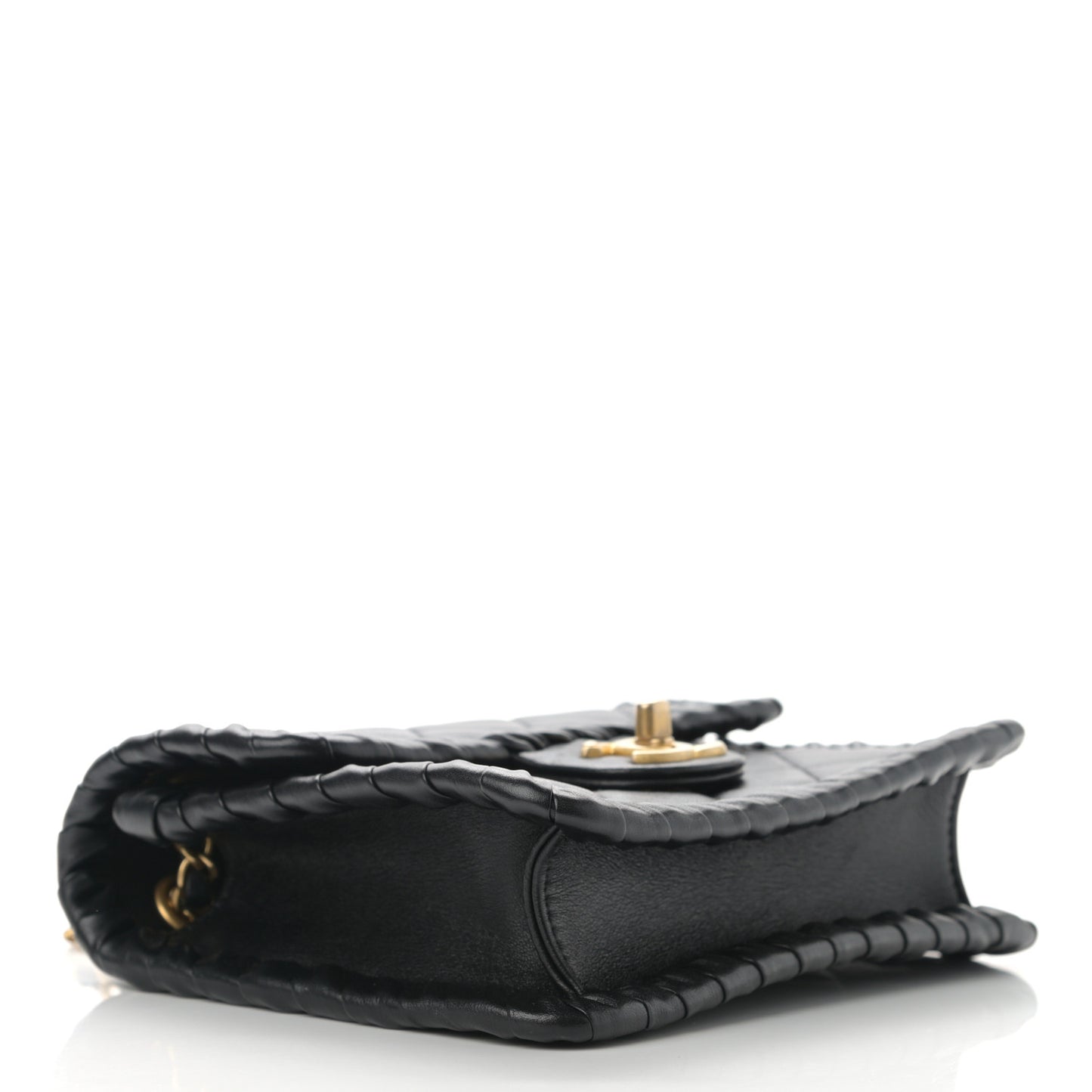 Calfskin Braided Mini My Own Frame Flap Black