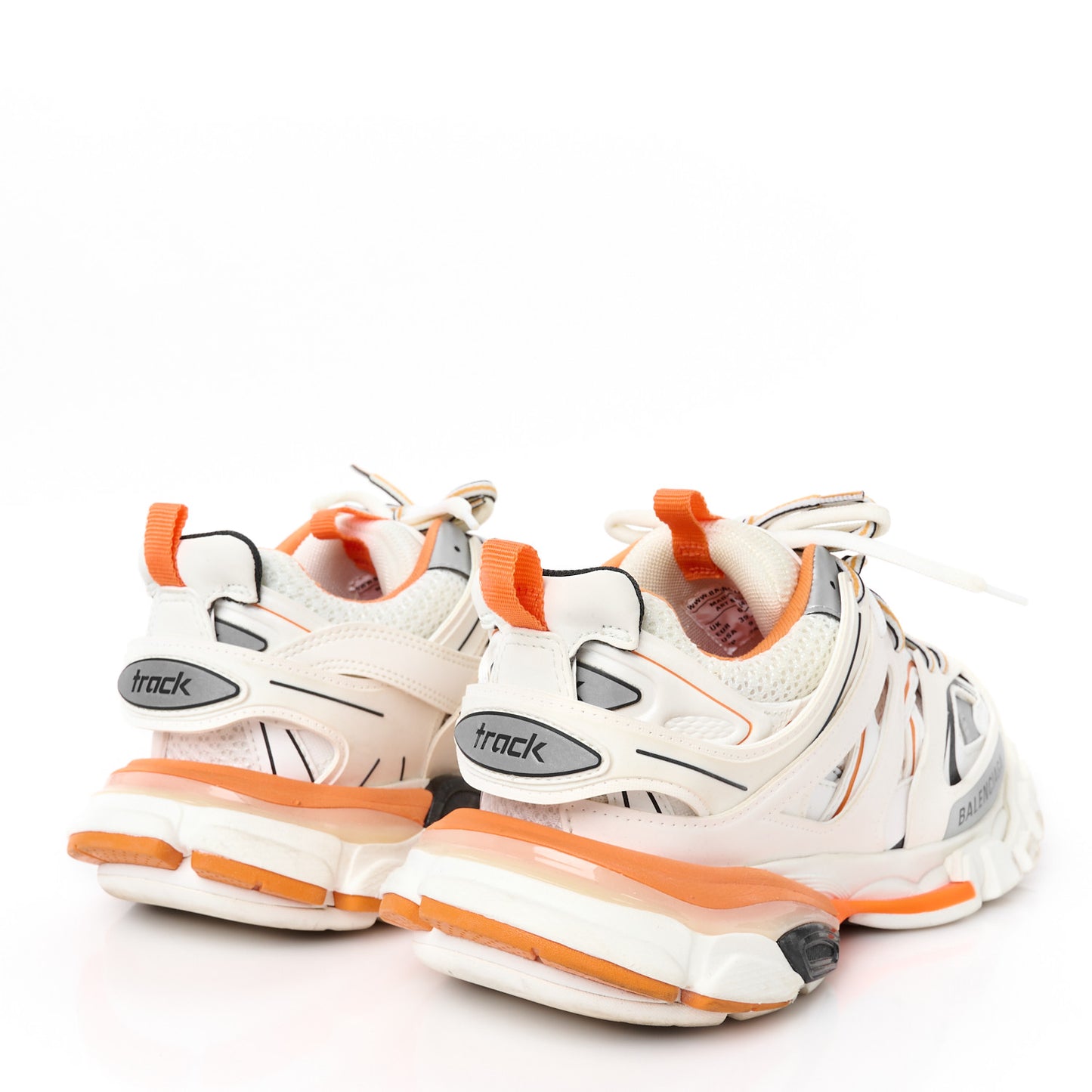 Rubber Mesh Fabric Recycled Sole Womens Track Sneakers 39 White Orange