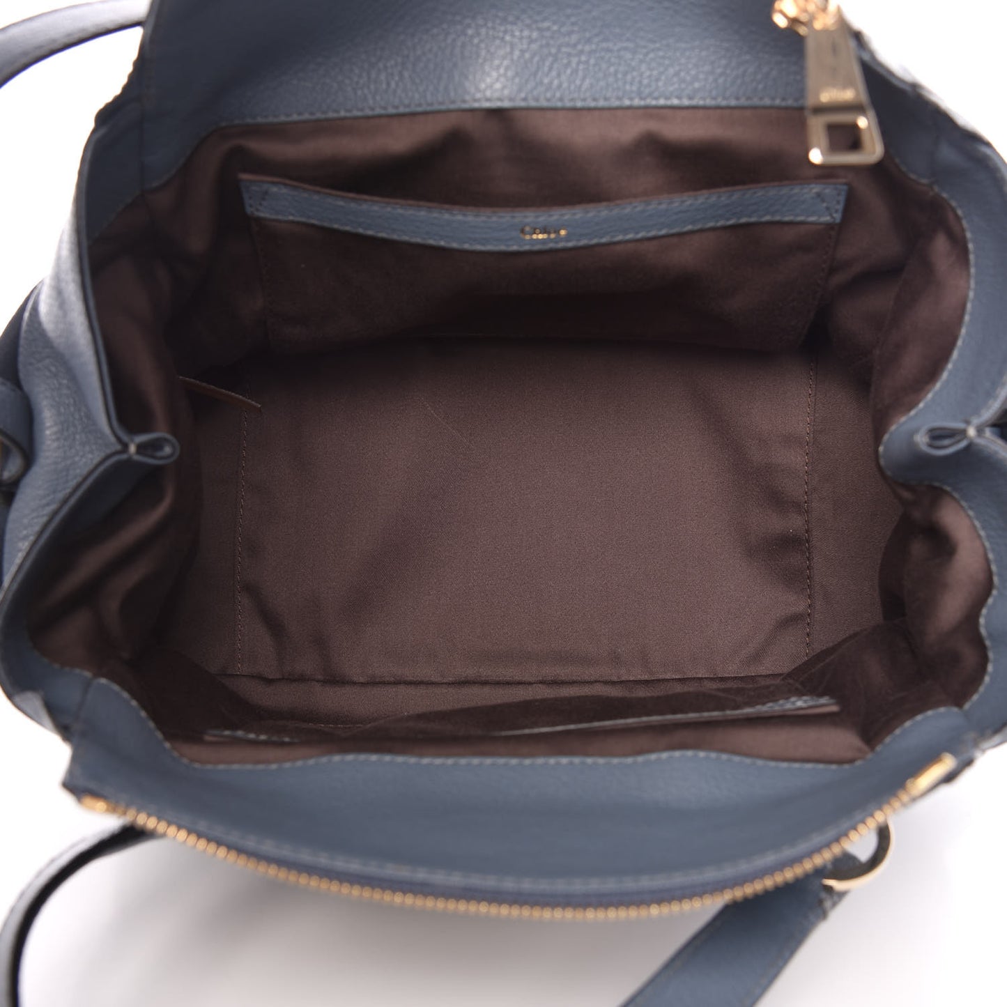 Pebbled Calfskin Satchel Blue
