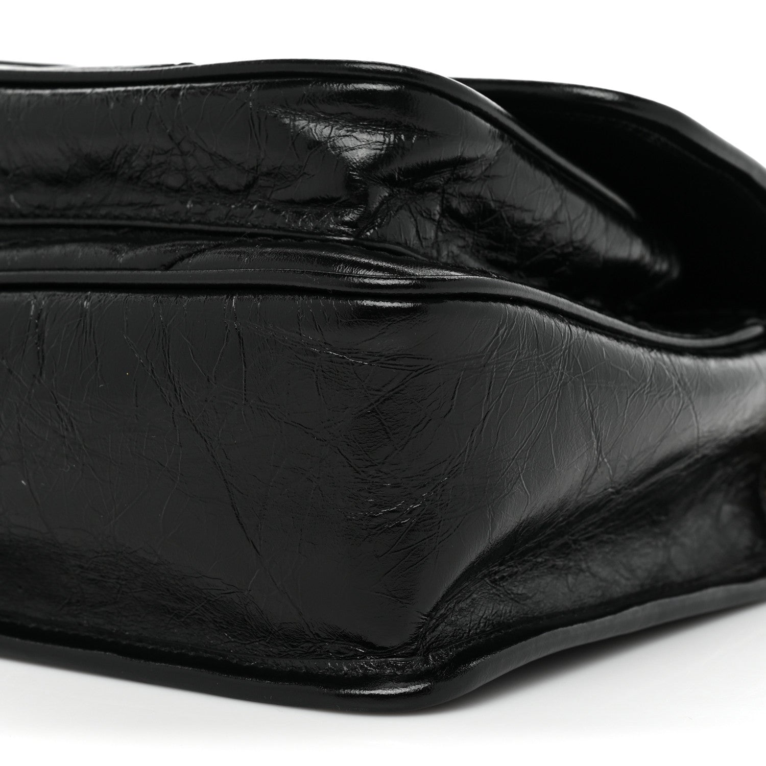 Saint Laurent Crinkled Lambskin Matelasse Monogram Baby Niki Chain Satchel Black 9 of 10