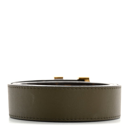 Louis Vuitton Calfskin Monogram 30mm LV Initiales Reversible Belt 80 32 Khaki 4 of 9