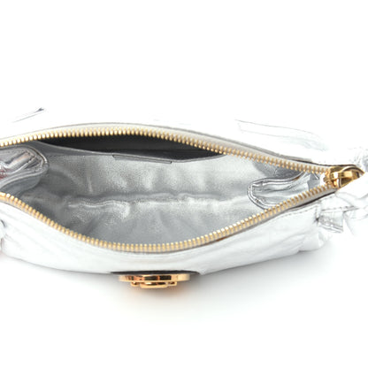Gucci Metallic Calfskin Hysteria Clutch Silver 5 of 10