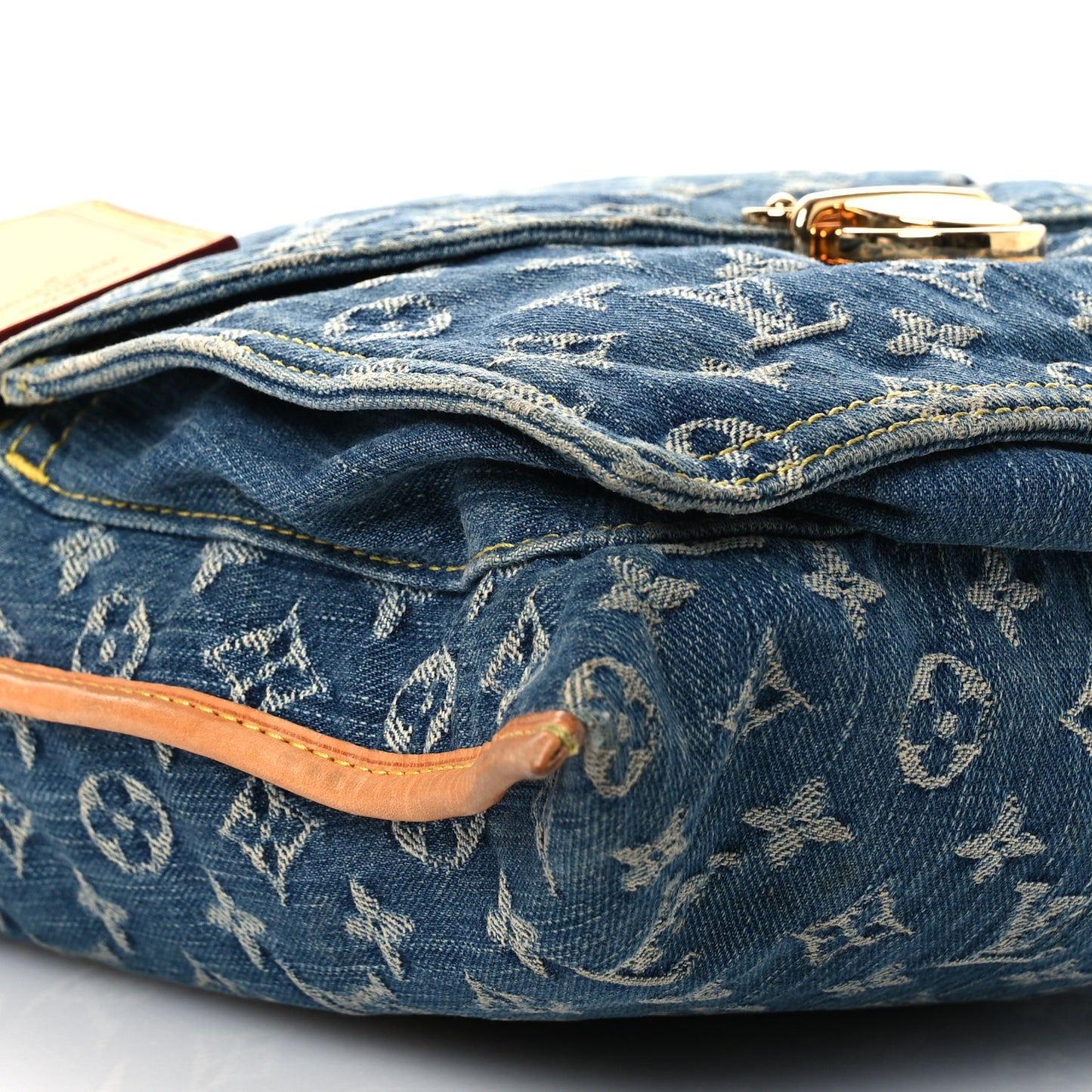 Monogram Denim Sac Plat Blue