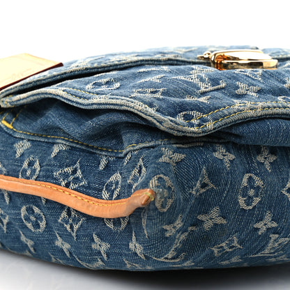 Louis Vuitton Monogram Denim Sac Plat Blue 8 of 11