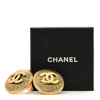 Chanel CC Button Clip On Earrings Gold 5 of 5