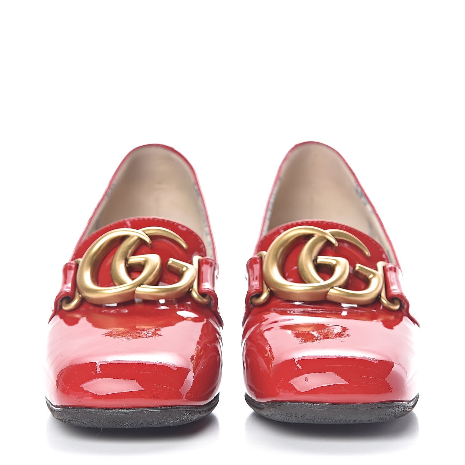 Gucci Vernice GG Victoire 55mm Loafer Pumps 36.5 Hibiscus Red 2 of 11