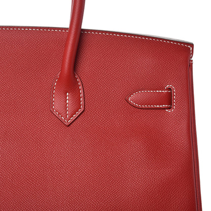 Hermes Epsom Candy Birkin 35 Rouge Casaque Bleu Thalassa 23 of 35