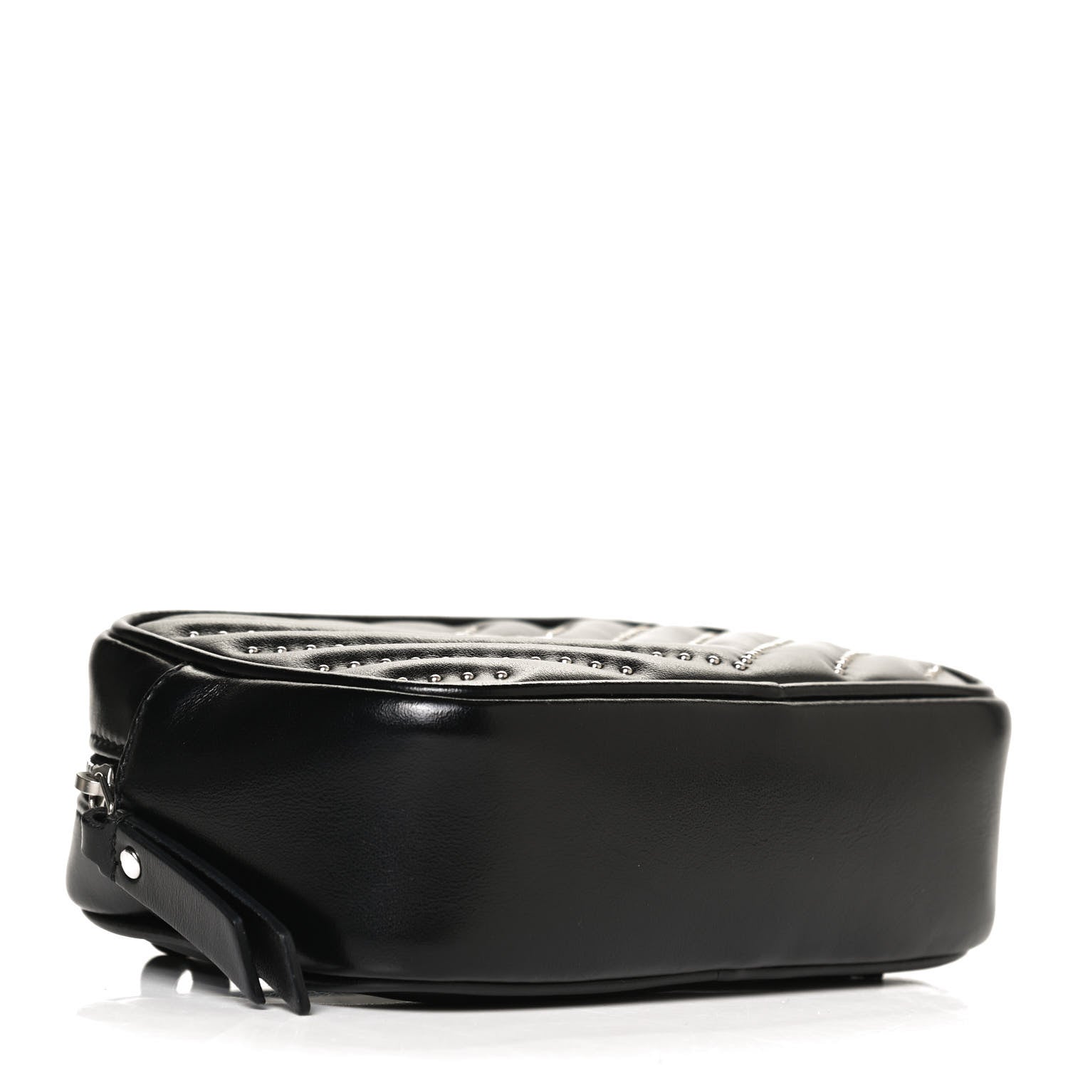 Saint Laurent Calfskin Matelasse Studded Monogram Lou Belt Bag Black 4 of 10