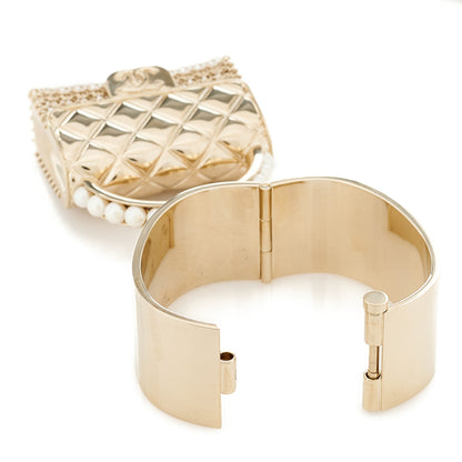 Chanel Metal Micro Pearl Bag Cuff Gold 4 of 8
