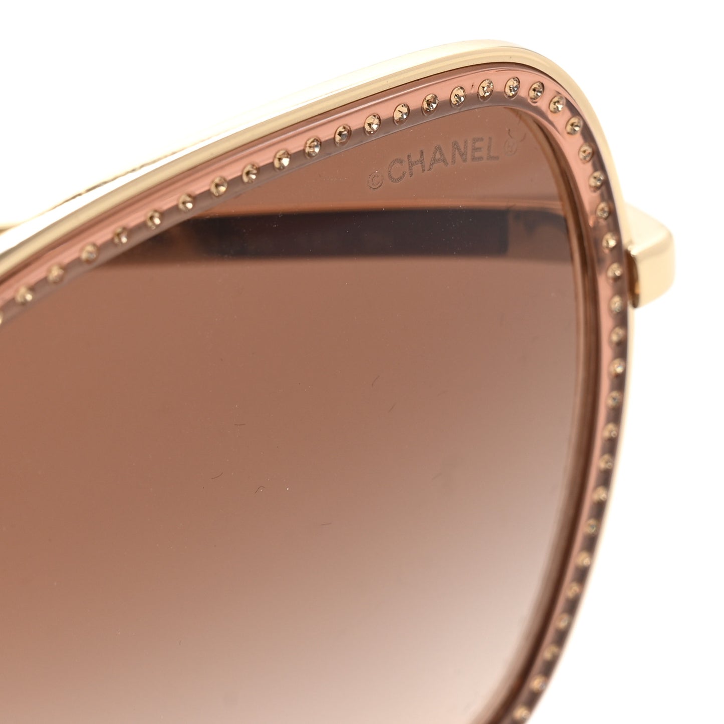 Square Frame Sequin Sunglasses 4277-B Gold Brown