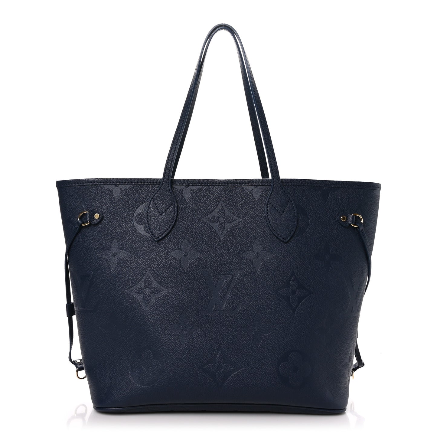 LOUIS VUITTON Empreinte Monogram Giant Neverfull MM Navy