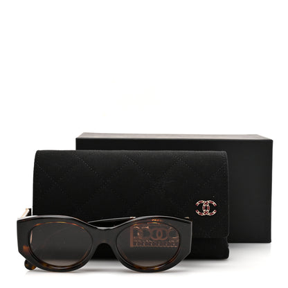 Chanel Acetate Calfskin Chain Polarized CC Sunglasses 5536-Q-A Tortoise 8 of 8