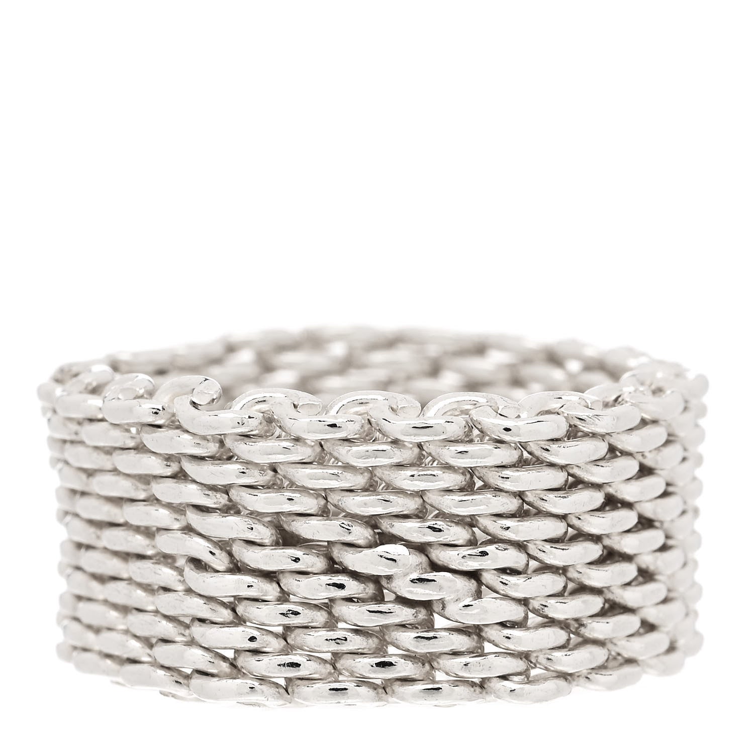 Tiffany Sterling Silver Somerset Mesh Ring 54 7 3 of 4