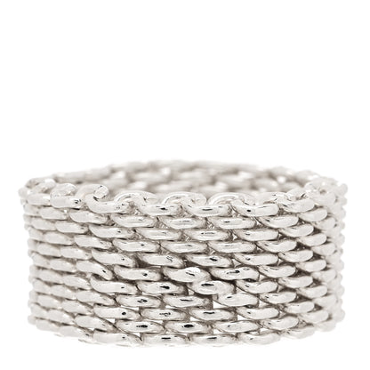 Tiffany Sterling Silver Somerset Mesh Ring 54 7 3 of 4