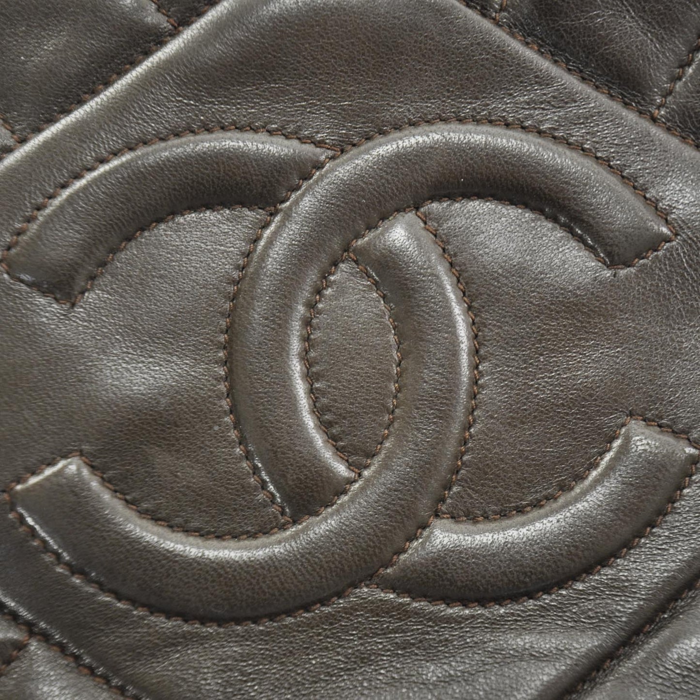 Lambskin Quilted Tassel Bag Dark Brown