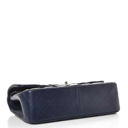Chanel Caviar Quilted Jumbo Double Flap Navy Blue 5 of 9