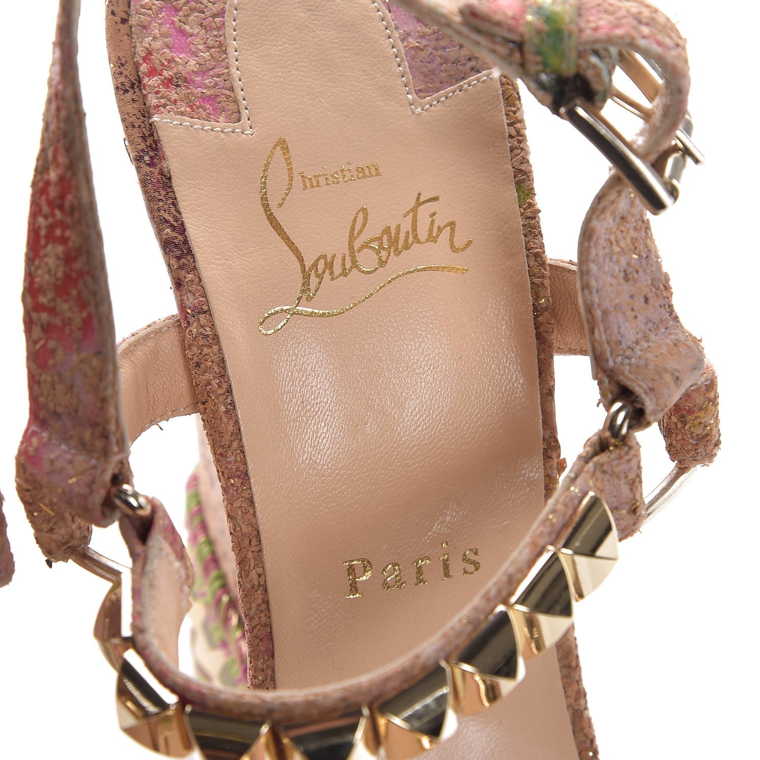 Christian Louboutin Cork Bloom Print Cataclou 140 Wedge Sandals 41 Multicolor 7 of 7