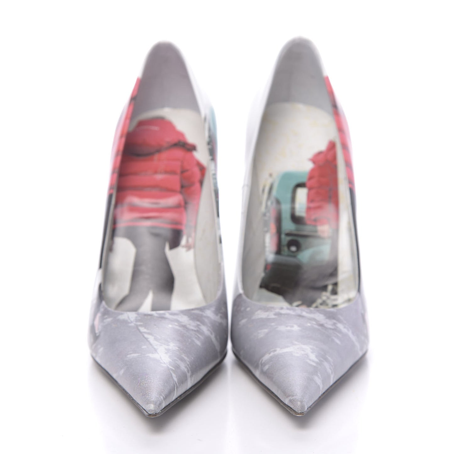 Calfskin Campaign Pump 37 Gris Rouge