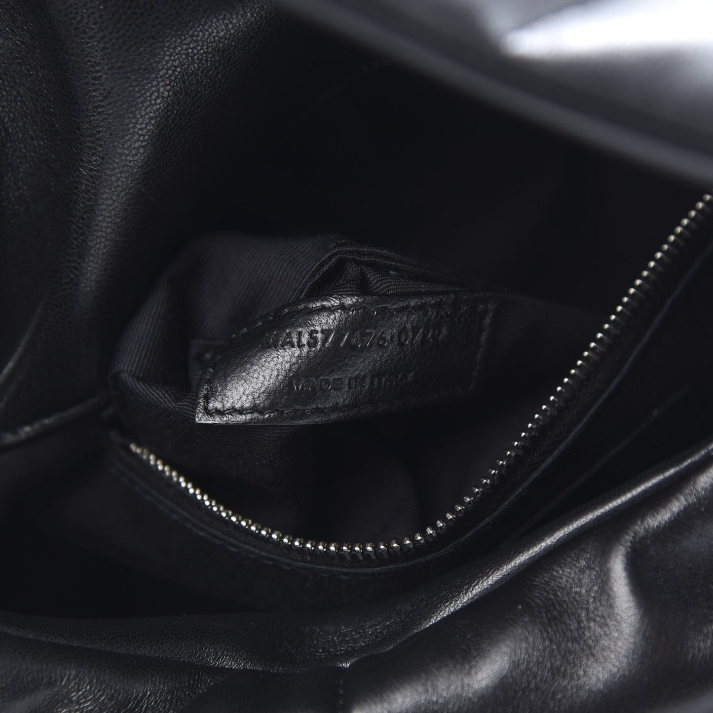 Lambskin Quilted Small Loulou Puffer Monogram Chain Satchel Black