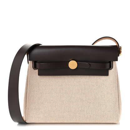 Hermes Military Toile Vache Hunter Herbag Zip Retourne 20  Ecru Beige Ebene 1 of 9