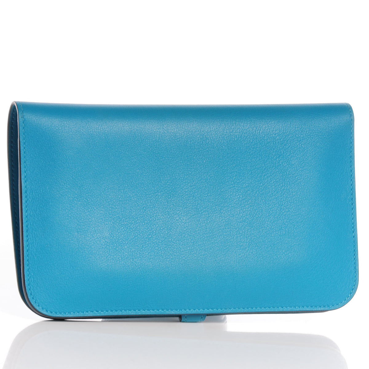 Hermes Swift Calfskin Dogon Wallet Turquoise 3 of 8