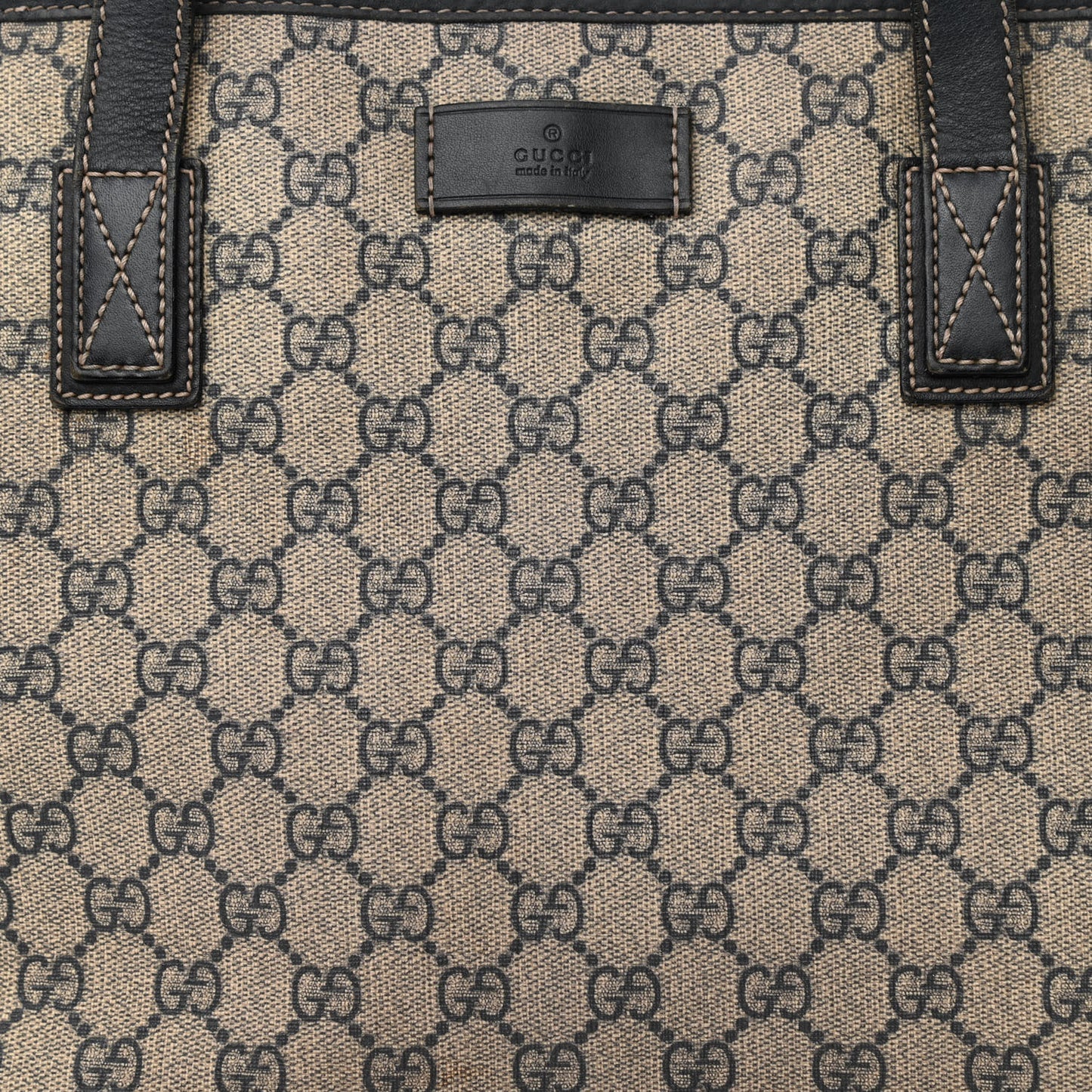 GG Supreme Monogram Medium Zippered Shopping Tote Navy