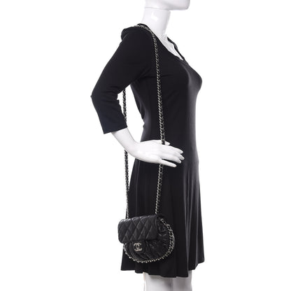 Chanel Washed Lambskin Quilted Mini Chain Around Messenger Black 2 of 10