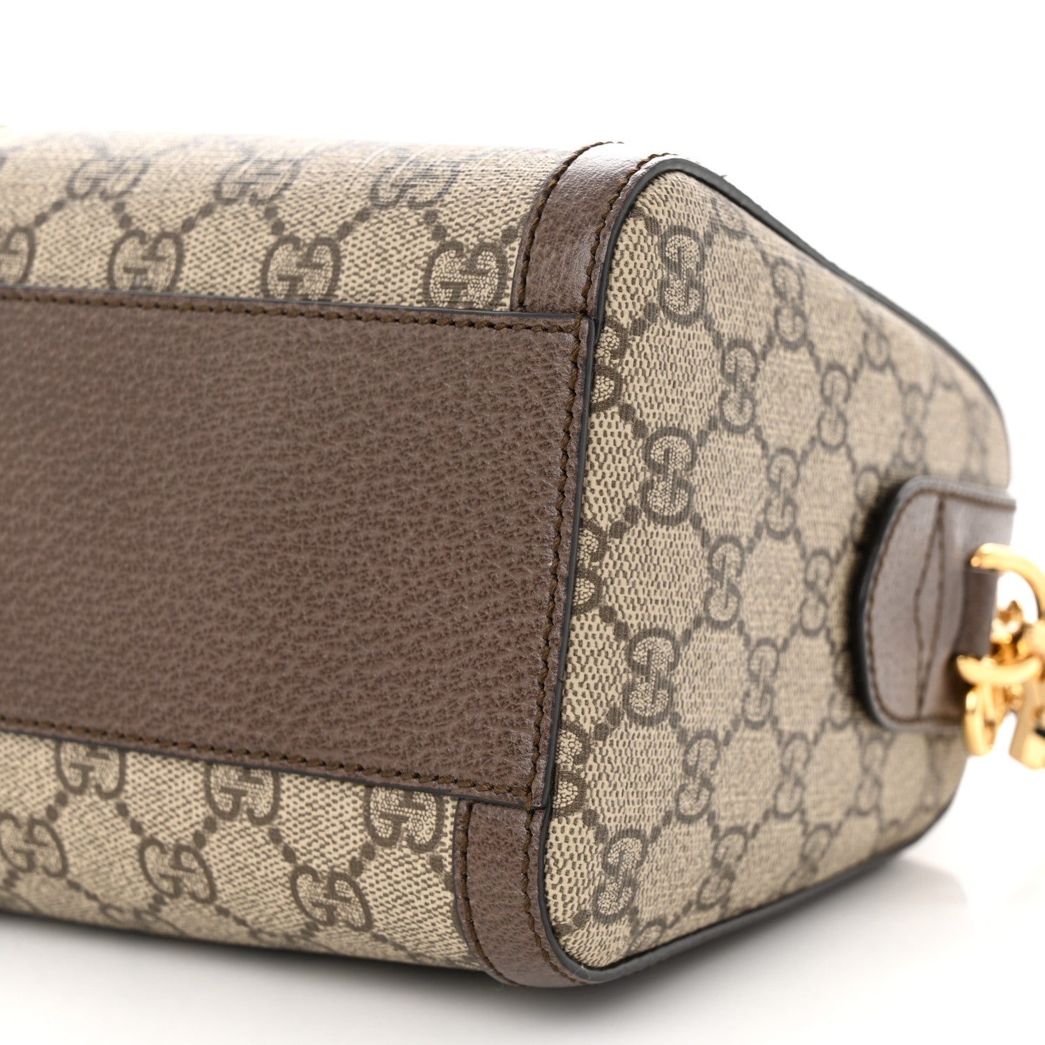 Gucci GG Supreme Monogram Web Medium Ophidia Boston Brown 10 of 11