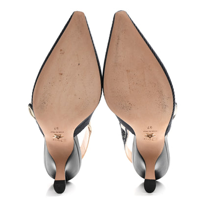 Christian Dior Technical Canvas Ribbon J Adior Slingback 65mm Pumps 37 Deep Blue 6 of 10