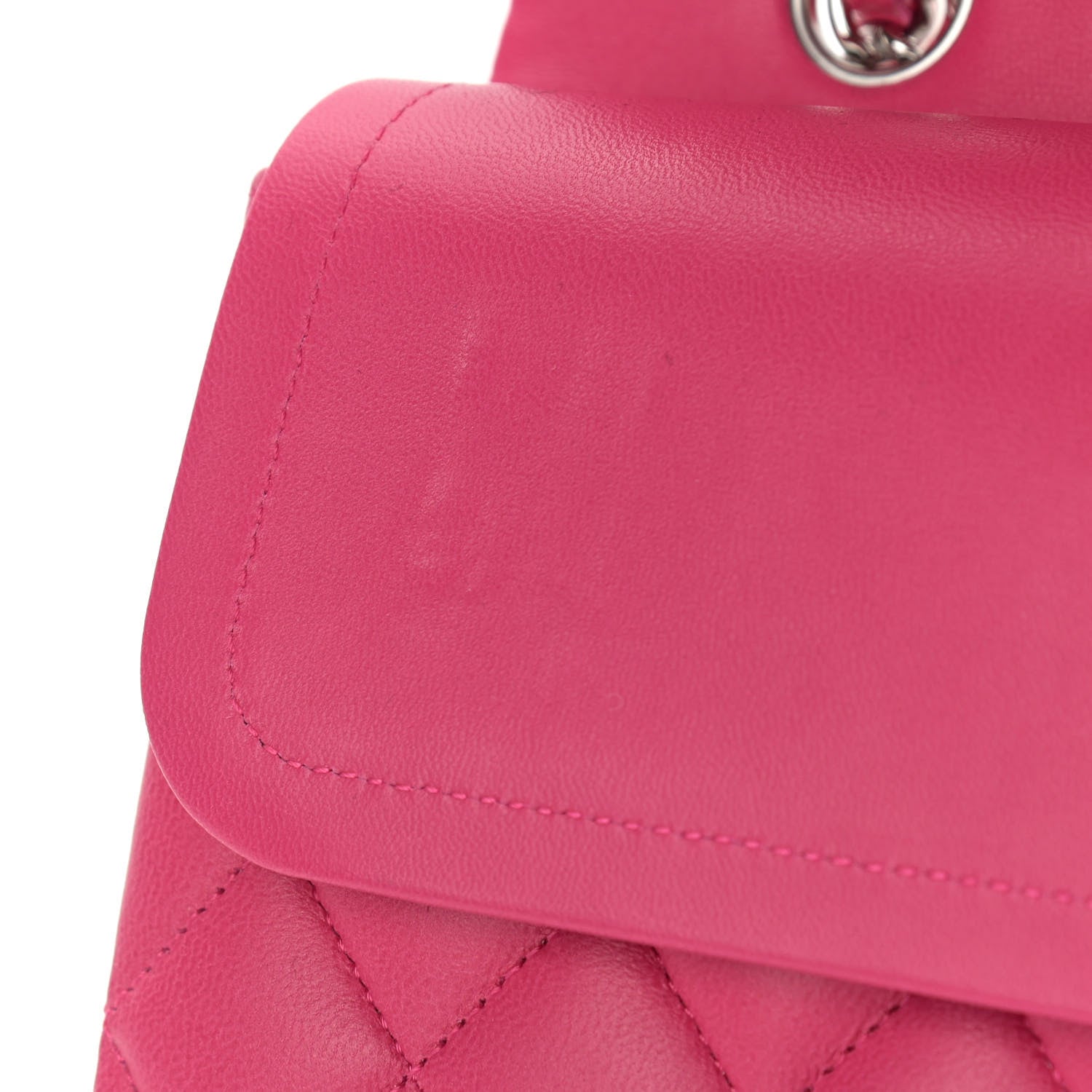 Chanel Lambskin Quilted Medium Double Flap Dark Pink 10 of 10