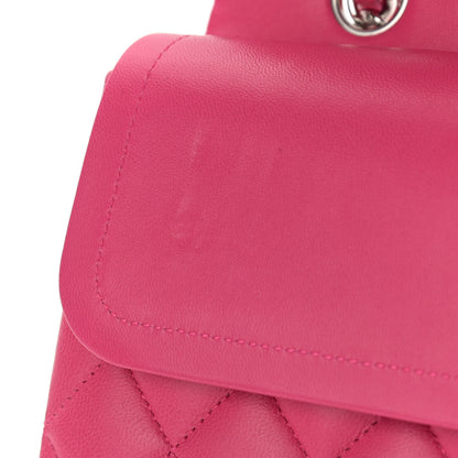Chanel Lambskin Quilted Medium Double Flap Dark Pink 10 of 10