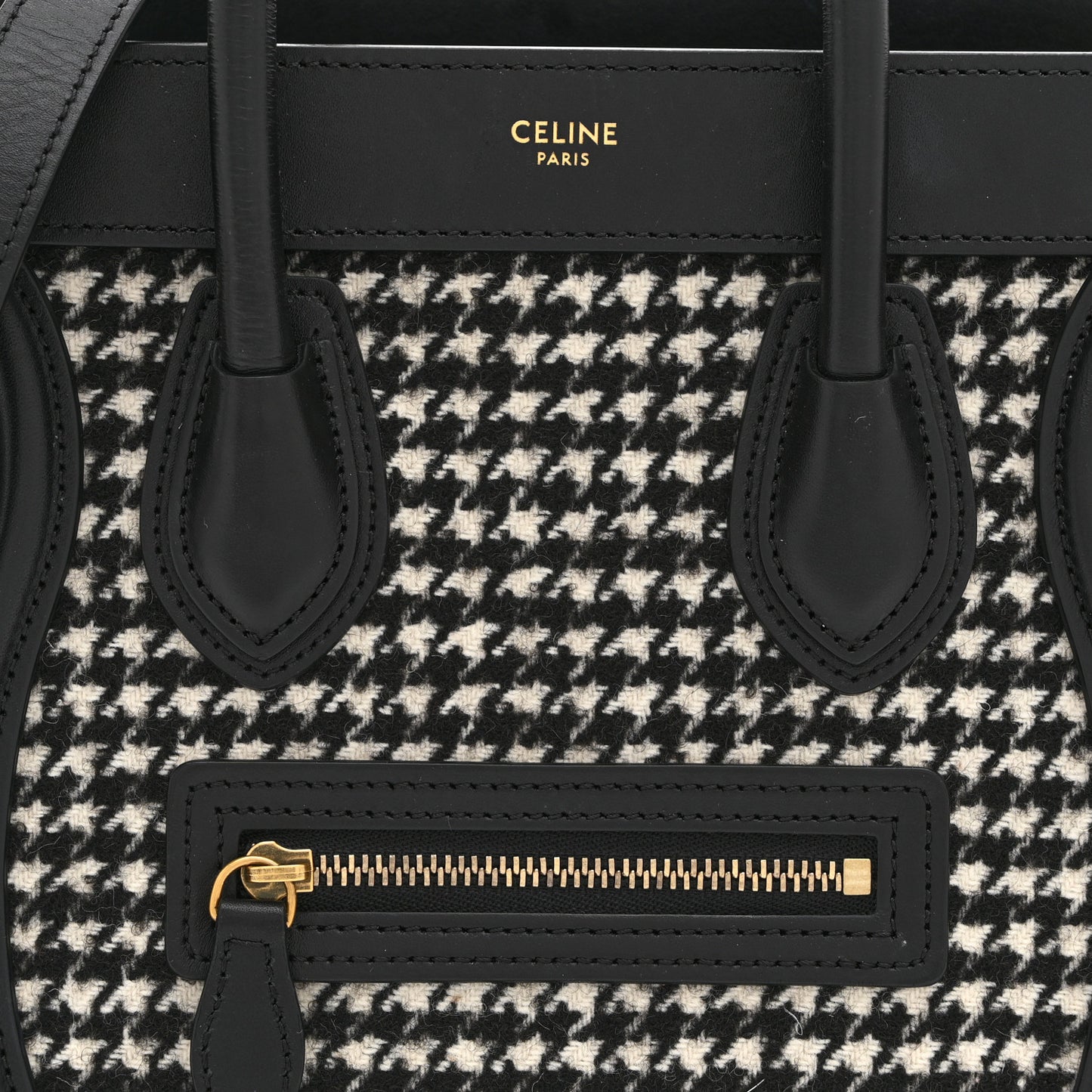 Canvas Calfskin Nano Luggage White Black