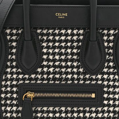 Celine Canvas Calfskin Nano Luggage White Black 9 of 11