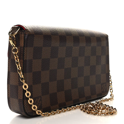 Louis Vuitton Damier Ebene Pochette Felicie Chain Wallet 3 of 9
